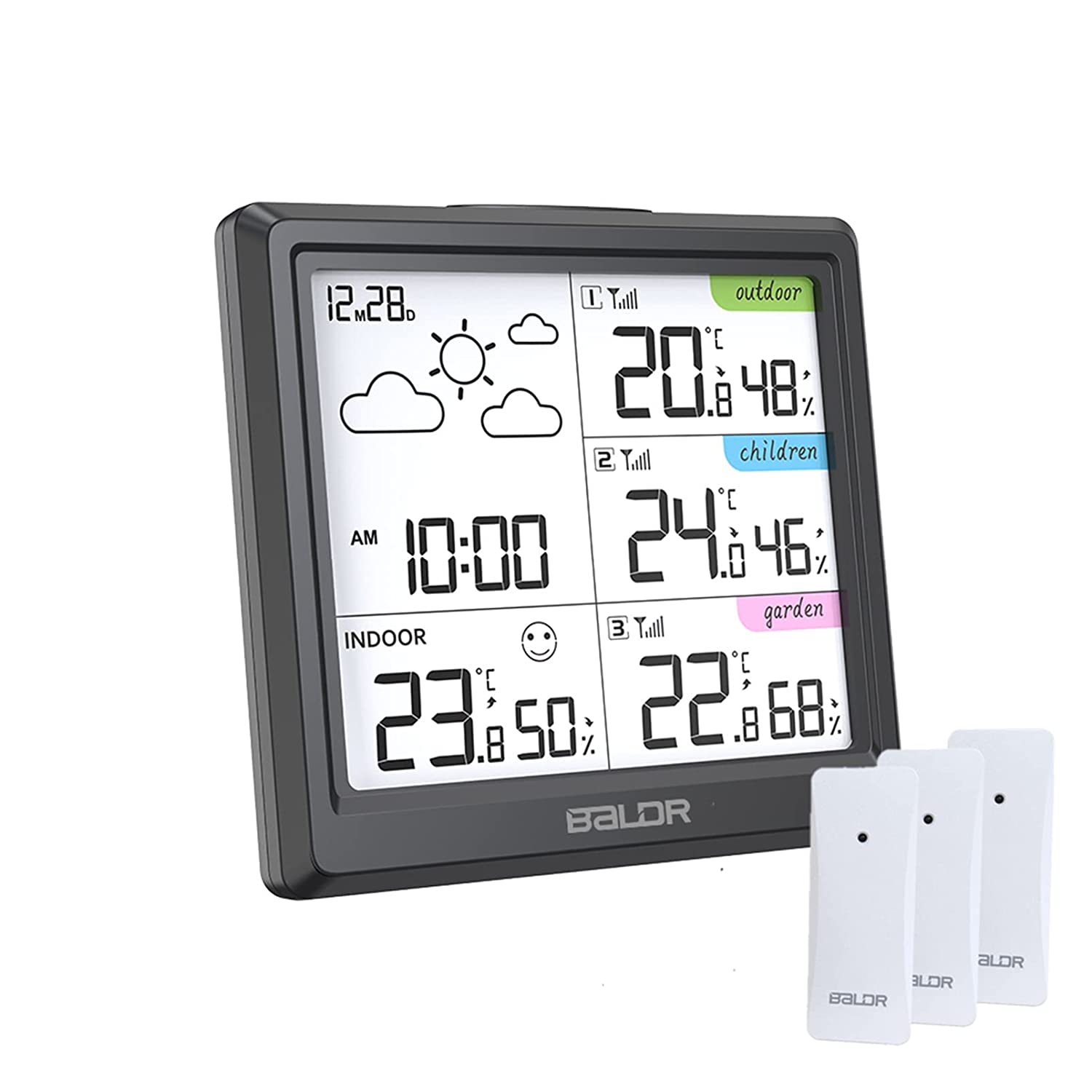 BALDR B0389 Wireless Weather Station Three Remote Sensors DIY The Multi  Location Temperature Humidity Detect High/low Alerts - Buy BALDR B0389 Wireless  Weather Station Three Remote Sensors DIY The Multi Location Temperature