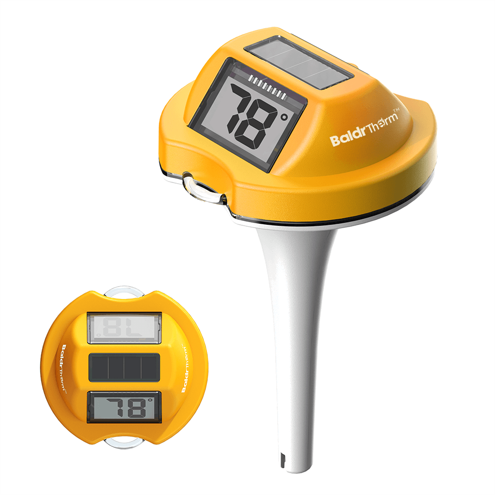BaldrTherm Pool Thermometer Solar Digital Floating(Yellow)