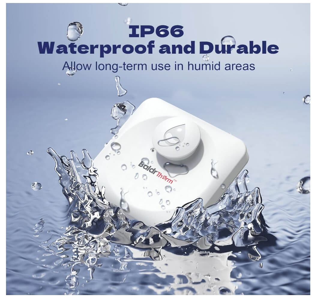 BaldrTherm Water Leak Detector 3-Pack - 100dB Alarm with Smart Alerts for Home and Basement