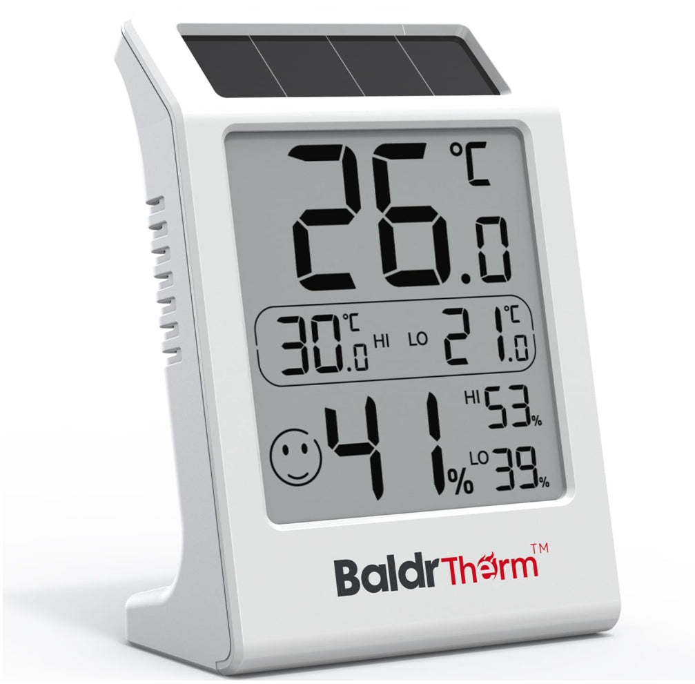 BaldrTherm Humidity Meter Room Thermometer, 3.2''Humidity Gauge for Baby Rooms, Home, Office, 1 Pack