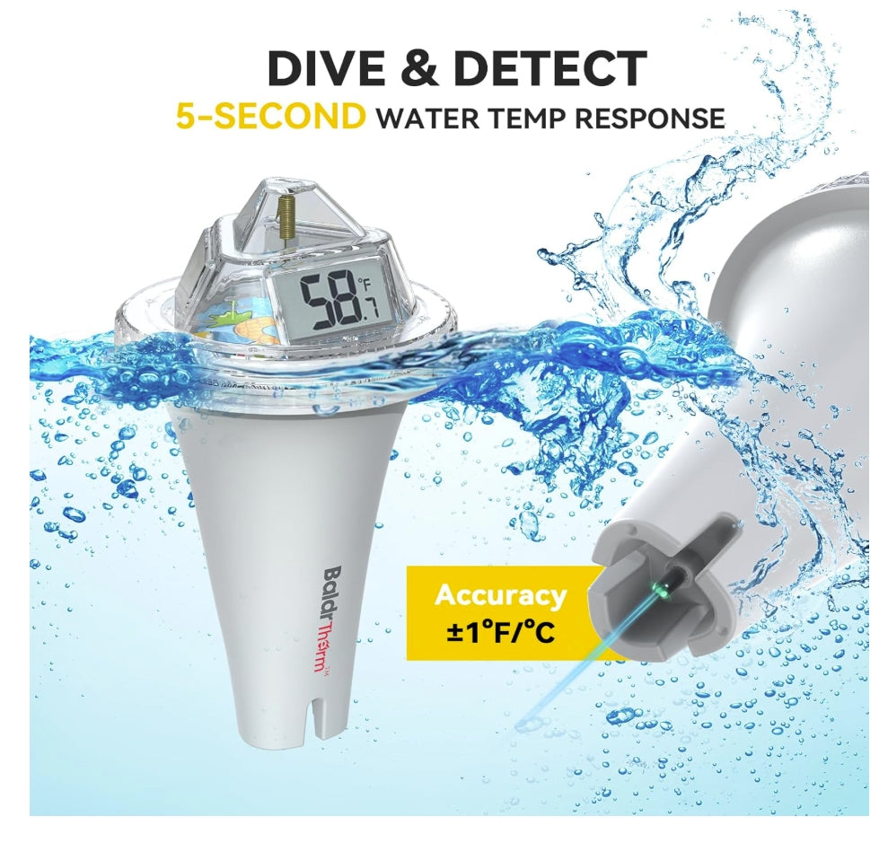 BaldrTherm Pool Thermometer Digital Floating Easy Read