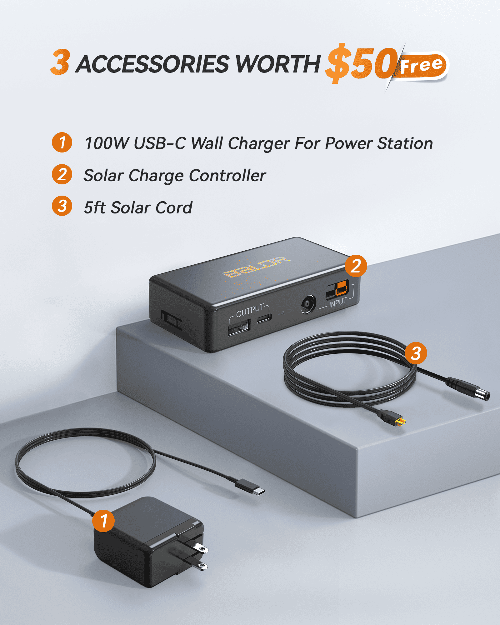 BALDR Solar Generator, 300W Portable Power Station with 60W Solar Panel, for Camping, Emergency Backup