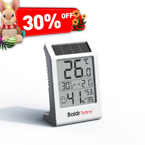 BaldrTherm Humidity Meter Room Thermometer, 3.2''Humidity Gauge for Baby Rooms, Home, Office, 1 Pack