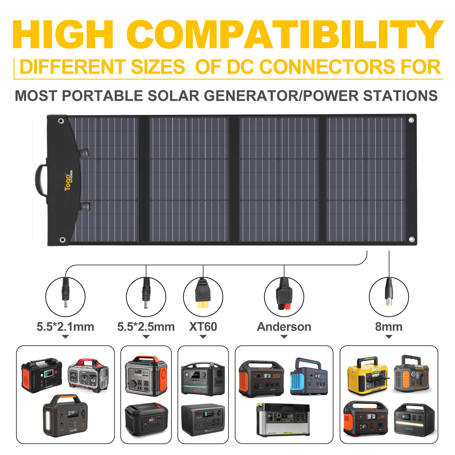 TogoPower 120W Portable Foldable Solar Panel