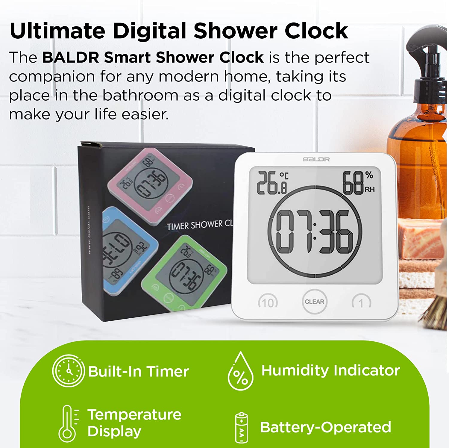 BALDR Digital Shower Clock with Timer B0007STH