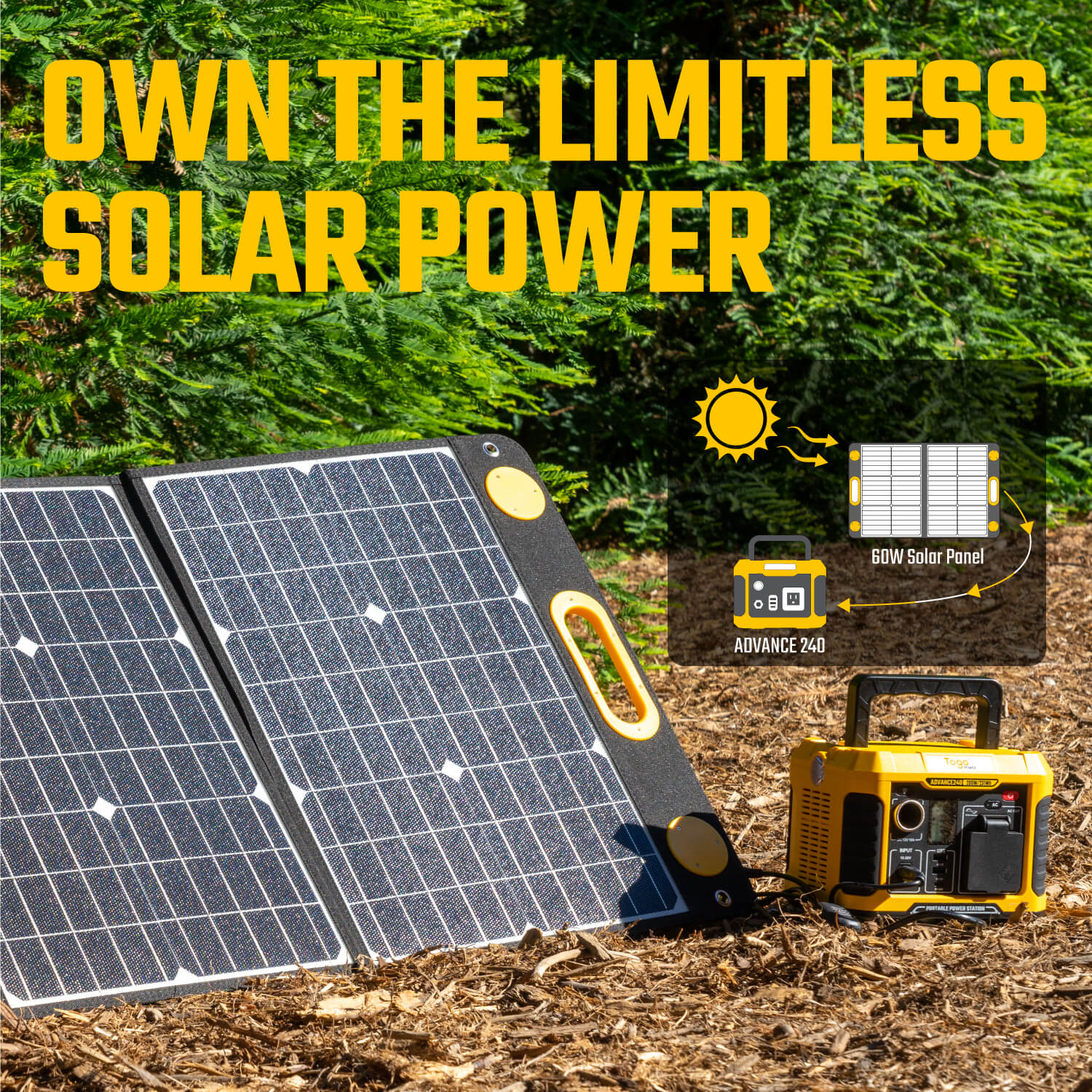 Togopower A240 Solar Generator(Advance 240 Power Station + 60W Solar Panel)