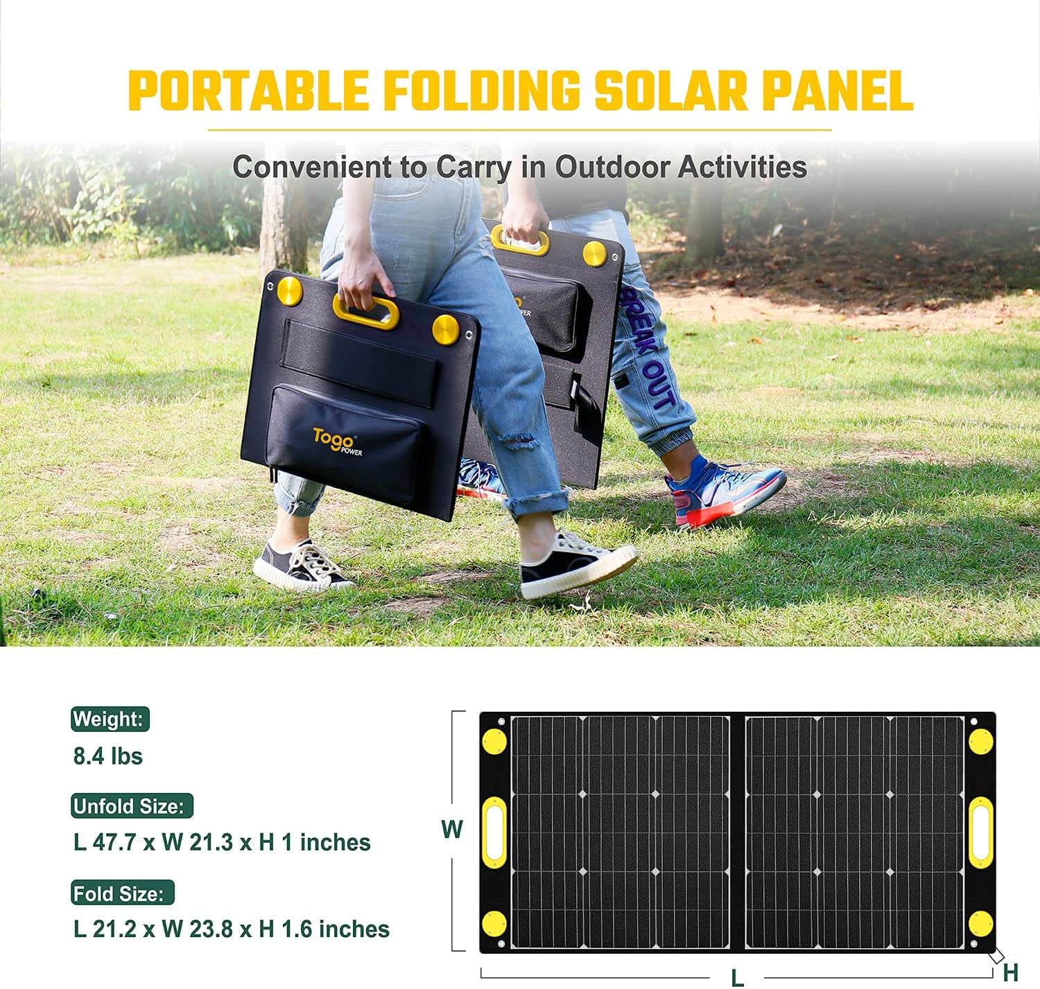 Togopower A550 Solar Generator (Advance 550 Power Station + 100W Solar Panel)